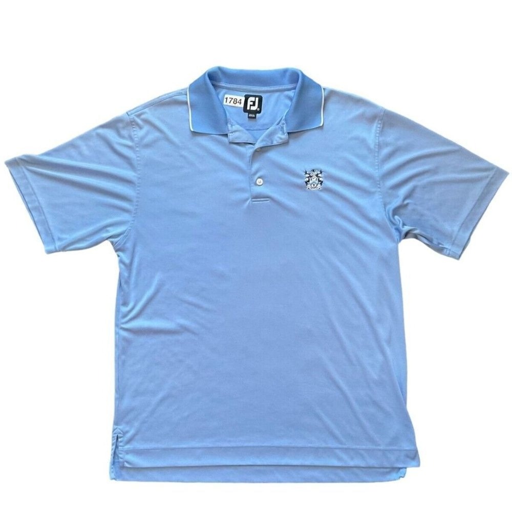 NWOT FootJoy FJ Light Blue Short Sleeve Golf Polo‎ Shirt Men L Vietnam Polyester